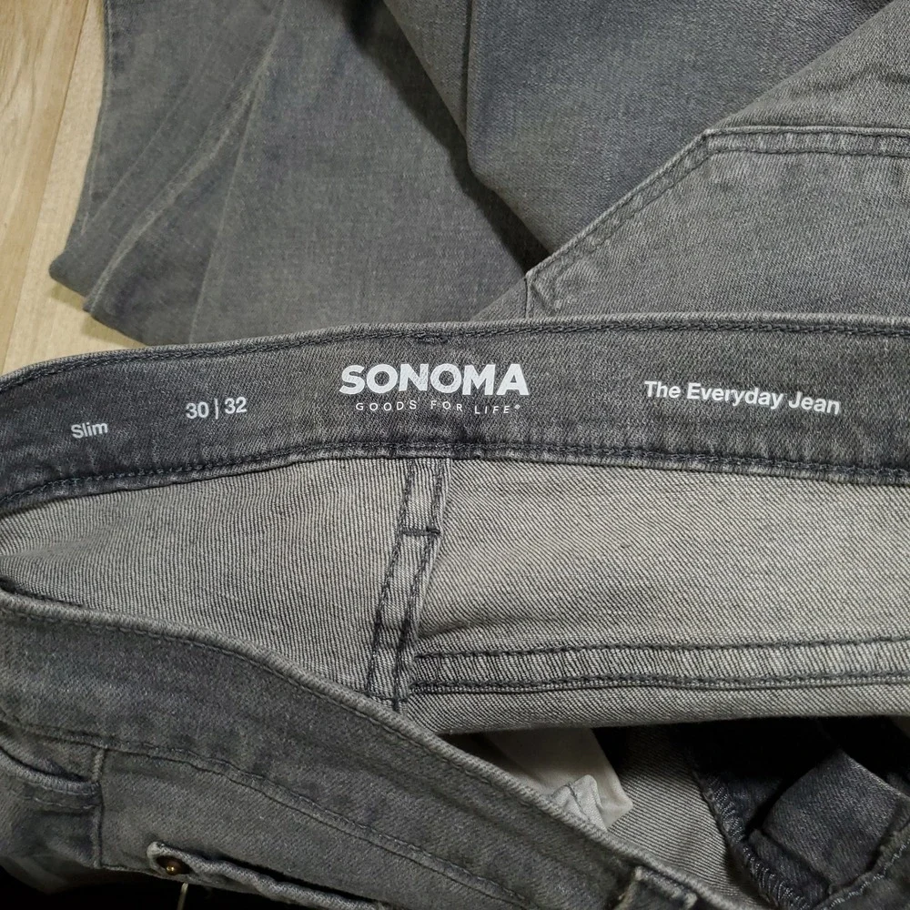 Sonoma Goods For Life Mens Everyday Jean Slim Fit Grey Denim 30x32 NWT